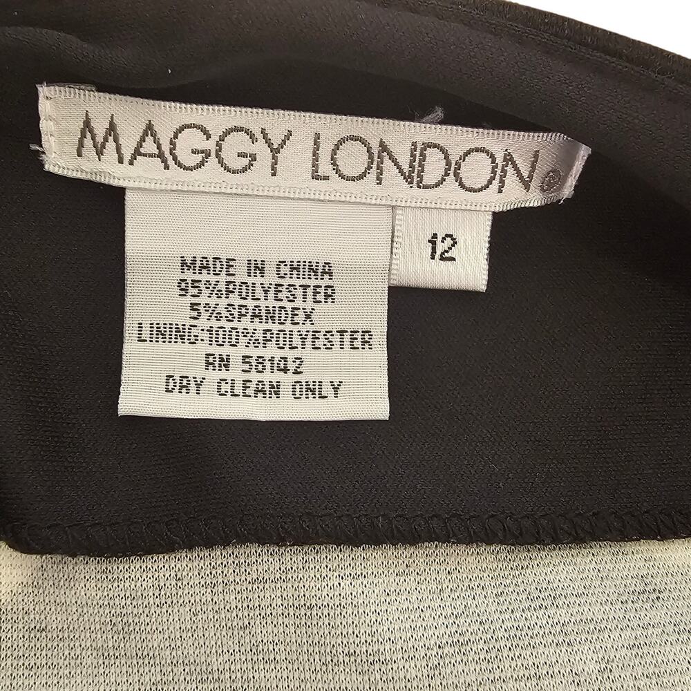 Maggie London Black and White Print Spandex Dress Size 12 - Picture 9 of 10